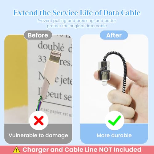 Verilux® Charger Protectors for iPhone 15 14 20W Charger Cover Charging Cable Spring Coil Protector with Simle Face Connector Sleeve for Adapter 3PCS Verilux® Charger Protectors for iPhone 15 14 20W Charger Cover Charging Cable Spring Coil Protector with Simle Face Connector Sleeve for Adapter 3PCS